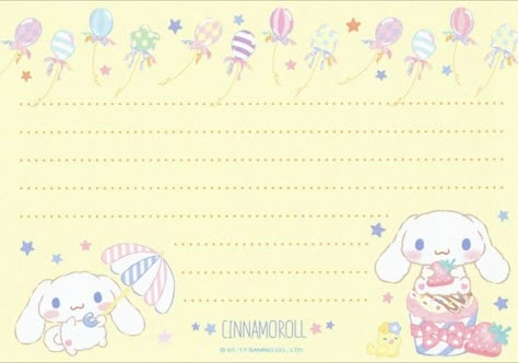 Cinnamoroll Birthday, Kawaii Memo Pad, Notes Background, Stationary Printable, 6 Ring Binder, Memo Pad Design, Cute Note, Writing Paper Printable Stationery, Note Pad Design