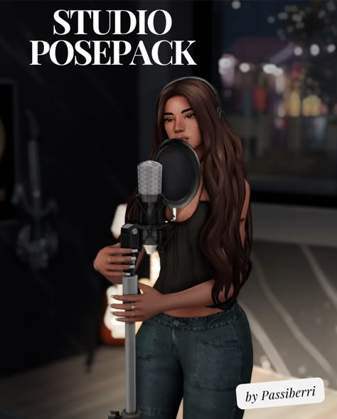 Studio Posepack | Patreon Sims 4 Animations, Sims 4 Jobs, Sims 4 Mac, Sims 4 Couple Poses, Studio Microphone, Poses Sims 4, Ts4 Poses, Sims 4 Tsr, Sims Poses