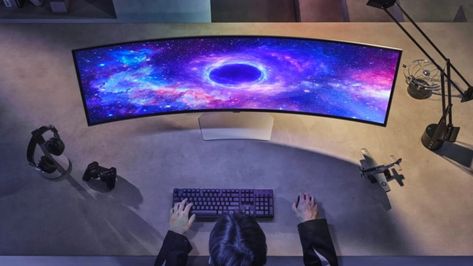 Samsung Odyssey OLED G9 gaming monitor launched in Korea and the USA - SamMobile Samsung Odyssey G9 Setup, Samsung Odyssey, Samsung Ecosystem, Futuristic Gaming Console, Handheld Gaming Console, Cracked Screen, Game Streaming, Cloud Gaming, Ipad Holder