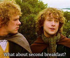 What about second breakfast? via GIPHY Merry And Pippin, One Does Not Simply, Second Breakfast, Outdoors Tattoo, Nerd Girl, Design Quotes, Lord Of The Rings, Things To Know, The Hobbit