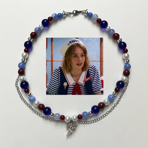 Stranger Things Beads, Stranger Things Bracelet Ideas, Stranger Things Bracelet, Stranger Things Necklace, Stranger Things Jewelry, Robin Buckley, Bracelet Craft Diy, Stranger Things 4, Fairy Necklace