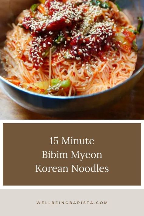 Korean Buckwheat Noodles Recipe, Bibim Naengmyeon, Korean Spicy Noodles, Bibim Guksu, Cold Noodles Recipes, Korean Cold Noodles, Rice Noodle Recipes, Mixed Rice, Buckwheat Recipes