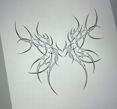 Cybercore Tattoo Design, Neotribal Wings, Cybersigilism Wings, Cybersigilism Butterfly, Neotribal Tattoo Design, Guerriero Samurai, Sigil Tattoo, Sharpie Tattoos, Cute Little Tattoos