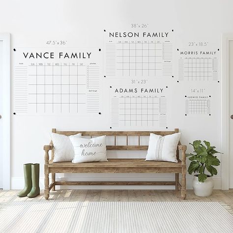 Large Acrylic Calendar, Dry Erase Monthly Acrylic Calendar, Dry Erase Wall Calendar Modern Farmhouse Living Room Inspiration, Dry Erase Wall Calendar, Acrylic Calendar, Dry Erase Wall, Dry Erase Boards, Chalk Pens, Family Calendar, Framed Chalkboard, Modern Farmhouse Living Room