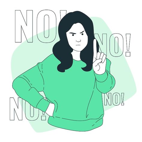 Free vector woman saying no concept illu... | Free Vector #Freepik #freevector #woman-illustration #illustrations #never #denied Saying No Aesthetic, Say No Illustration, Multitasking Illustration, No Illustration, Minimal Drawings, Animation Character, Concept Illustration, Saying No, Woman Illustration