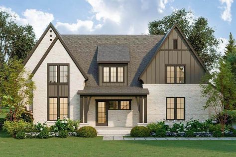 Tudor Style Homes Plans, Modern Tudor House Plans, Modern Tudor House, Minimalist Home Decor Ideas, Tudor Design, Shoe Rack Ideas, Tudor House Plans, Modern Tudor, Communal Living