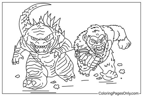 Coloring Pages Only (@pages_only) on X Godzilla Party, Godzilla Kong, Godzilla X Kong, Earth Drawings, Fanart Sketch, Kids Focus, Godzilla Vs, Free Printable Coloring, Unique Image