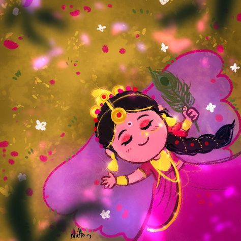 Krishna Cartoon, Cartoons Krishna, Radhe Shyam, Krishna Drawing, God Artwork, Indian Quilt, Krishna Book, Krishna Radha Painting, Radha Krishna Pictures