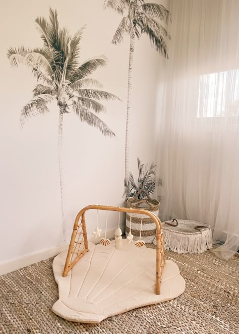 Nursery Wall Design, Beach Baby Rooms, Beach Baby Nursery, Surfer Nursery, Beach Theme Nursery, Calming Coastal, Nursery Decorating Ideas, Boho Baby Nursery, Surf Baby