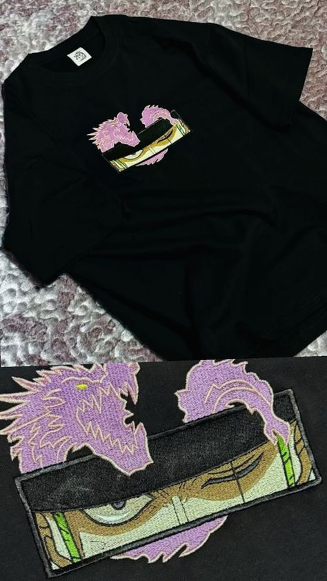 Anime embroidery design, schwarz T-shirts Zoro One Piece Anime, Nike Design, Stitching Embroidery, Zoro One Piece, Anime Design, Celebrity Design, One Piece Anime, Pop Star, Design Files