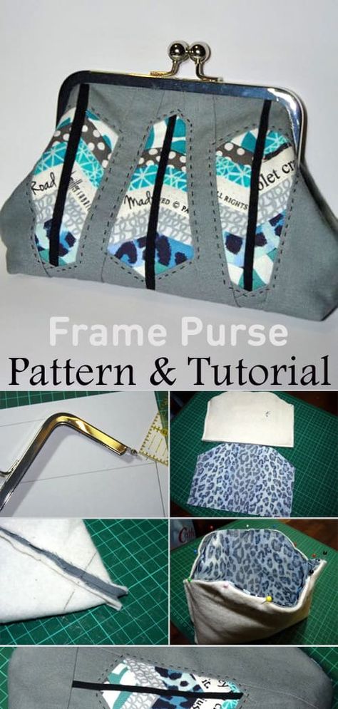 Purse Frame Pattern, Clasp Purse Pattern Free, Frame Purse Pattern, Sewing Corners, Making Purses, Clothing Refashion, Purse Patterns Free, Sewing Handbag, Handbag Tutorial