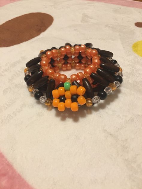 Kandi Halloween, Kandi Pumpkin, Halloween Kandi Bracelets, Ghost Bc Kandi, Halloween Kandi, Candy Corn Beaded Bracelet, Halloween Kandi Cuff, Pony Bead Animals, Candy Bracelet