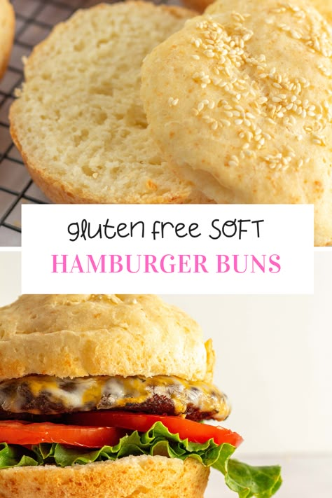 Gluten Free Hamburger Buns Easy, Gf Rolls, Gluten Free Hamburger Buns, Gluten Free Hamburger, Aip Dinner, Gluten Free Burger, Gluten Free Bread Recipes, Gluten Free Yeast Free, Gluten Free Buns