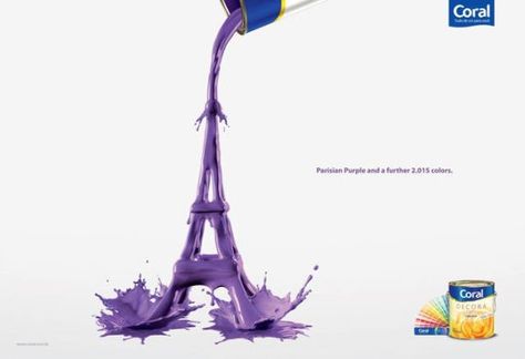 Eiffel Tower - Love this! Funny Commercial Ads, Funny Commercials, Asian Paints, Commercial Ads, Publicidad Creativa, Key Visual, Paint Brands, Print Advertising, Creative Posters