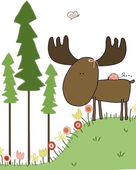 Emily Burger, Moose Pictures, Moose Deer, Gourds Crafts, Journal Doodles, Stick Figures, Woodland Creatures, Girls Room, In The Woods