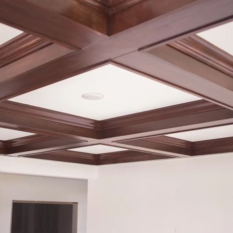 Coffered Ceiling Craftsman Living Room | Houzz Craftsman Coffered Ceiling, Wood Coffered Ceiling, Craftsman Ceiling, Room Pictures Ideas, Craftsman Living Room, Craftsman Home Interiors, Living Room Photos, Craftsmen Homes, Wood Ceilings