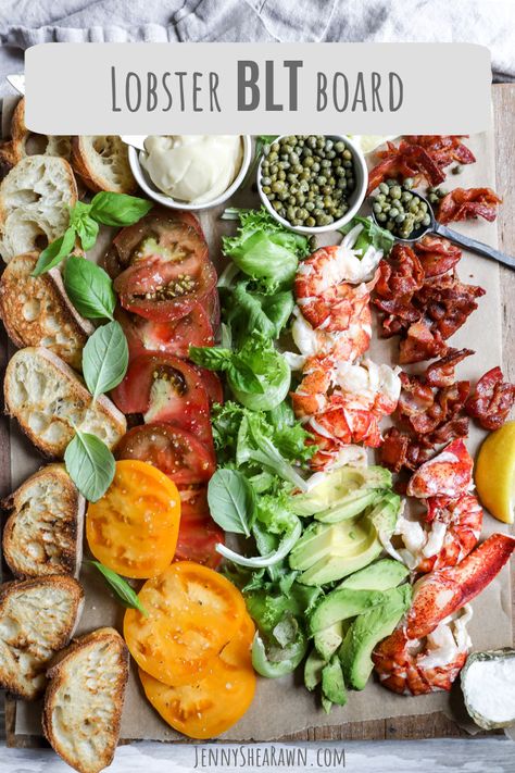 Lobster Blt Sandwich, Lobster Meat Recipes, Coastal Recipes, Perfect Blt Sandwich, Lobster Blt, Lobster Festival, Basil Mayo, Perfect Blt, Avocado Appetizer