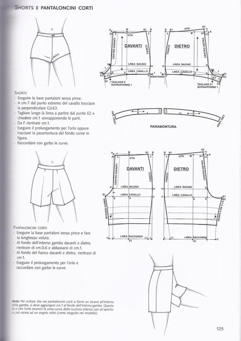 shorts Pola Rok, Sewing Shorts, Sewing Pants, Pants Sewing Pattern, Sewing Design, Diy Sewing Clothes, Pattern Drafting, Clothes Sewing Patterns, Fashion Sewing Pattern