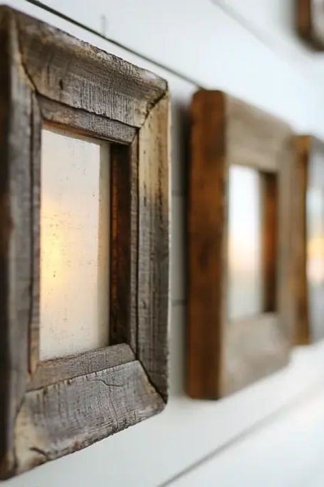 Transform your gallery wall with charming DIY rustic picture frames that add a personal touch to your home decor. This comprehensive guide covers 5 creative ideas for making unique picture frames using affordable materials. Discover how to incorporate natural elements from your environment, such as reclaimed wood and twine, to create beautiful, farmhouse-style frames that showcase your favorite photos. Perfect for those who love crafting and want to give their space a cozy, handmade feel! Update your walls with these easy and fun projects to reflect your unique style. Homemade Wood Picture Frames, Rustic Frames Ideas, Diy Pallet Picture Frames, 5 X 7 Picture Frame Ideas, Handmade Picture Frames Diy, Making Picture Frames Diy, How To Make Picture Frames, Diy Picture Frames Wooden, Small Picture Frame Ideas