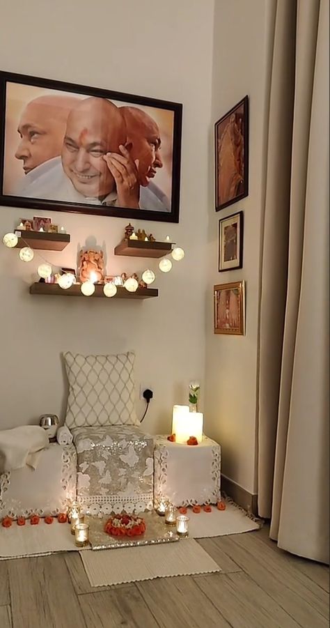 Guruji Swaroop At Home, Guruji Mandir At Home, Guruji Satsang Decoration At Home, Guru Ji Swaroop, Guruji Wallpaper, Brain Gym Exercises, Jai Guruji, Mandir Decoration, Beautiful Lehenga