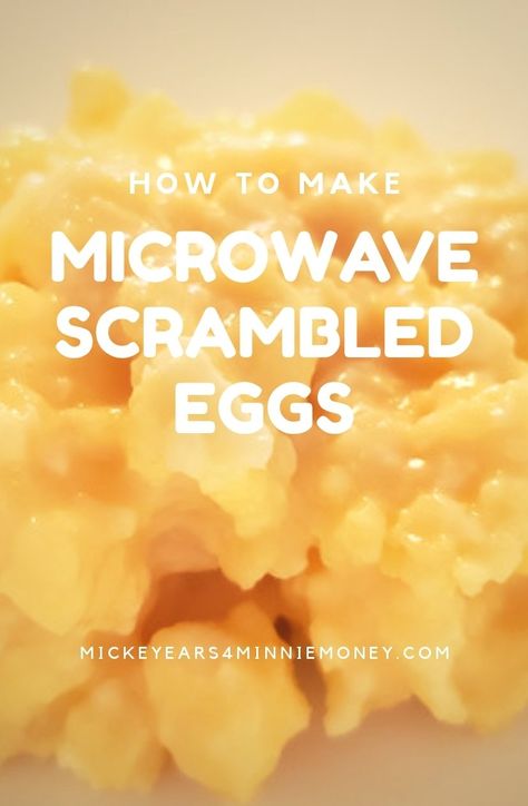 Microwave Scrambled Eggs How To Make, How To Make Eggs In The Microwave, How To Cook Eggs In The Microwave, Crockpot Scrambled Eggs, Hotel Room Breakfast, Cook Egg In Microwave, Scrambled Eggs Without Milk, Eggs In Crockpot, Scrambled Eggs In The Microwave