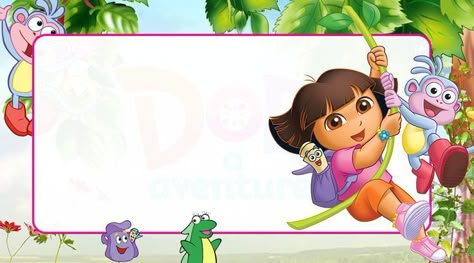 Dora Background, Dora The Explorer Pictures, Name Slip, School Labels Printables, School Stickers Labels, Certificate Layout, Mickey Mouse Stickers, Kids Printable Coloring Pages, Notebook Labels