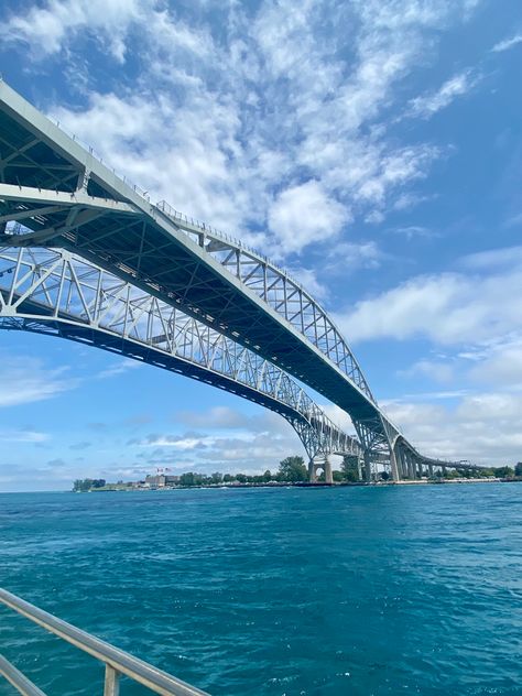 Blue Water Bridge in Port Huron, Michigan Port Huron Michigan Things To Do In, Lake Orion Michigan, Lake Huron Ontario, Walloon Lake Michigan, Blue Water Bridge Port Huron, Port Huron, Sydney Harbour Bridge, Blue Water, Bridge