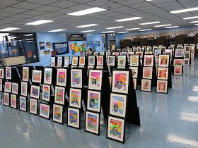 Cassie Stephens: Winter Art Show! Our Artome Art Show Classroom Art Display, Art Display Panels, Art Gala, School Exhibition, Projects School, معرض فني, Wide Art, Cassie Stephens, Outfit Photos