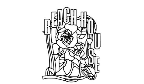 Beach House Band Tattoo, Beach House Tattoo Band, Beach House Tattoo, Beach House Logo, Beach House Band, House Tattoo, Band Poster, Band Stickers, Sketchbook Cover