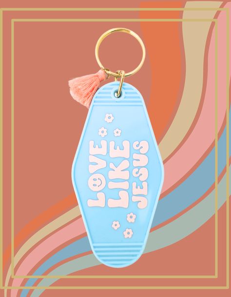 Vintage-inspired Christian keychain with a retro motel design, a charming accessory to carry your keys with a touch of faith Christian Motel Keychain, Christian Keychains, Christian Keychain, Christian Accessories, Motel Keychain, Retro Love, Love Like Jesus, Merch Ideas, Green Bay