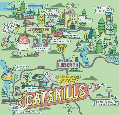 A Stress-Free Summer Weekend in the Catskills - WSJ Catskills Ny, Weekend Packing, New York Summer, The Catskills, Catskill Mountains, Wedding Map, Mini Moon, Summer Road Trip, Free Summer