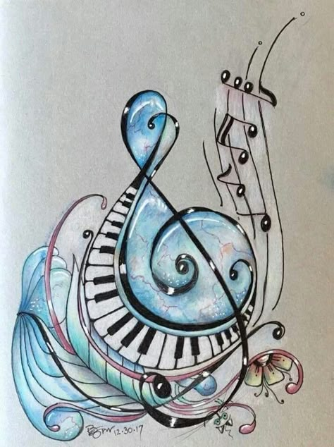 Music Notes Drawing, Arte Jazz, Music Doodle, Music Notes Art, Piano Art, Drawing Hands, Music Tattoo Designs, Music Drawings, Music Painting