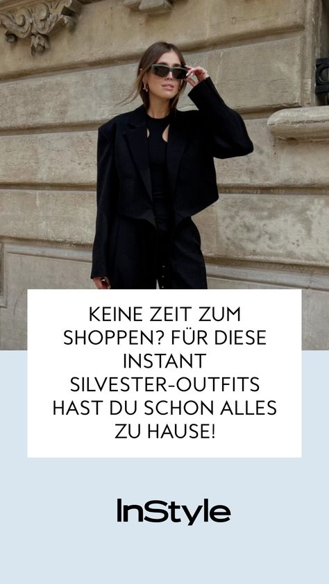 Du brauchst ein Instant Silvester-Outfit, hast aber keine Zeit, um zu Shoppen? Für diese Stylings hast du ohnehin schon alles zu Hause ...Fashion, Mode, Outfit, Styling Sylvester Outfit, Outfit Silvester, Elegantes Party Outfit, Outfits New Year, Outfit Styling, Outfit Jeans, Fashion Mode, Party Outfit, Casual Outfits