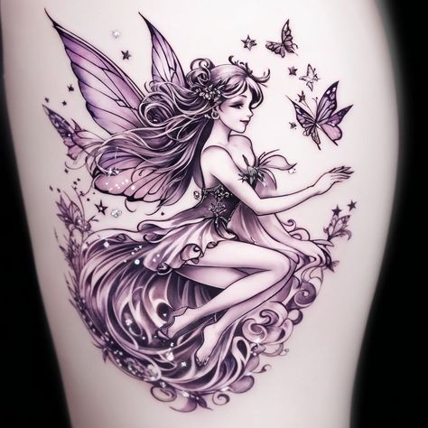 Whimsical Fairy Tattoo A playful fairy mid-flight with butterfly wings and a floral background, perfect for the upper back. 🌸🧚 #FairyTattoo #BackTattoo #WhimsicalDesign #TattooArt #tattooinspirationworld #tattooartist #tattoodesign #tattooart #tattooideas #ink #inktattoo #handmade #custom #artoftheday #artofthebody #creative #instaart #instagood #picoftheday #instadailypost #stunning #beautiful #femininetattoo #inspiration #inspirational #motivational #mindfulness #spiritualityandposit... Fairy Moth Tattoo, Fairy Butterfly Tattoo, Whimsical Fairy, Fairy Tattoo, Feminine Tattoos, Mom Tattoos, Floral Background, Butterfly Wings, Butterfly Tattoo