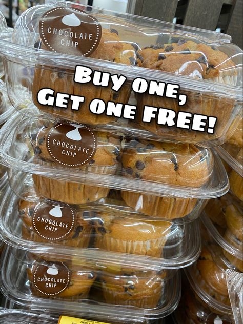 On sale now as part of our 3-Day Breakfast Sale, Bakery Fresh Jumbo Loaded Muffins are buy one for $4.99, get one FREE! Muffin Packaging Ideas Bake Sale, Muffin Business Ideas, Muffin Packaging Ideas, Loaded Muffins, Bakery Shop Interior, Bake Sale Packaging, Dessert Containers, Bakery Shop Design, Cookies Branding