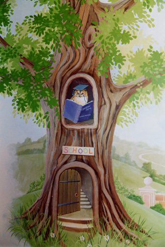 Boy Nursery Fishing, Fishing Mural, Nature Themed Nursery, Baby Rabbits, Room Murals, Garden Mural, Kids Room Murals, Tree Mural, Nursery Mural