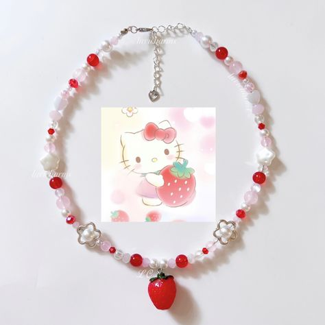 Jewelry Hello Kitty, Cute School Stationary, Kitty Clothes, Hello Kitty Clothes, Necklace Cute, Stationary School, Eyeglass Holder, Phone Strap, Cat Necklace