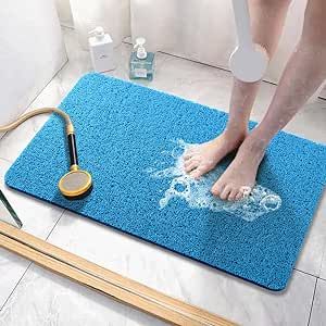 Asvin Soft Textured Bath, Shower, Tub Mat, 24x16 Inch, Phthalate Free, Non Slip Comfort Bathtub Mats with Drain, PVC Loofah Bathroom Mats for Wet Areas, Quick Drying Bathtub Mats, Plastic Mat, Bathtub Mat, Tub Mat, Shower Mat, Bathtub Accessories, Shower Accessories, Bathroom Mat, Bath Shower