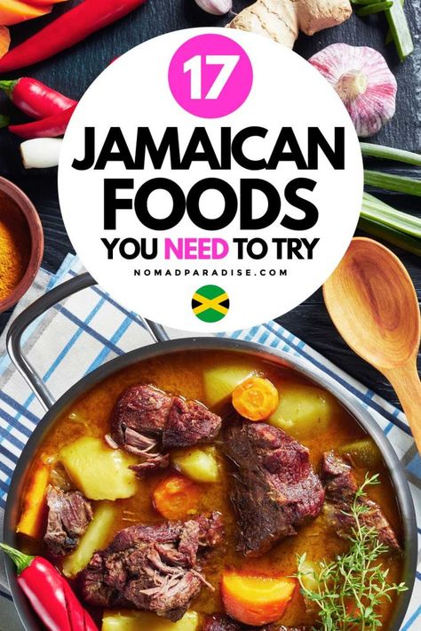 Traditional Jamaican Dishes, Jamaican Street Food, Jamacian Food Recipes, Jamaican Sunday Dinner Ideas, Jamaican Food Recipes, Traditional Jamaican Food, Jamaican Desserts, Food International, Jamaica Food