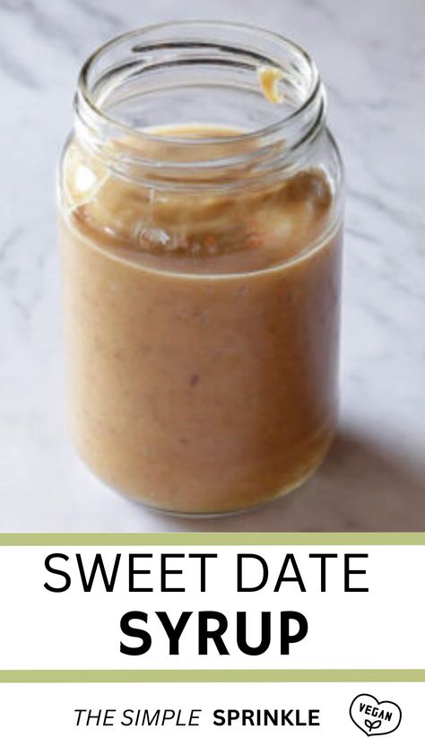 This easy date syrup recipe is the key to creating plant-based sweets rich in fiber, vitamins and minerals. This whole food plant-based sweetener is used in healthy baking and cooking. Drizzle over oatmeal, pancakes or waffles. Stir into hearty sauces, your morning coffee or tea as a replacement for table sugar, maple syrup and agave syrup (or other sweeteners). Lots of exciting uses for this WFPB staple! Sugar Free Date Recipes, Date Syrup Recipe, Date Syrup Recipes, Violet Syrup, Healthy Sugar Alternatives, Freezer Cookies, Healthy Beverages, Plant Based Diet Meal Plan, Date Syrup