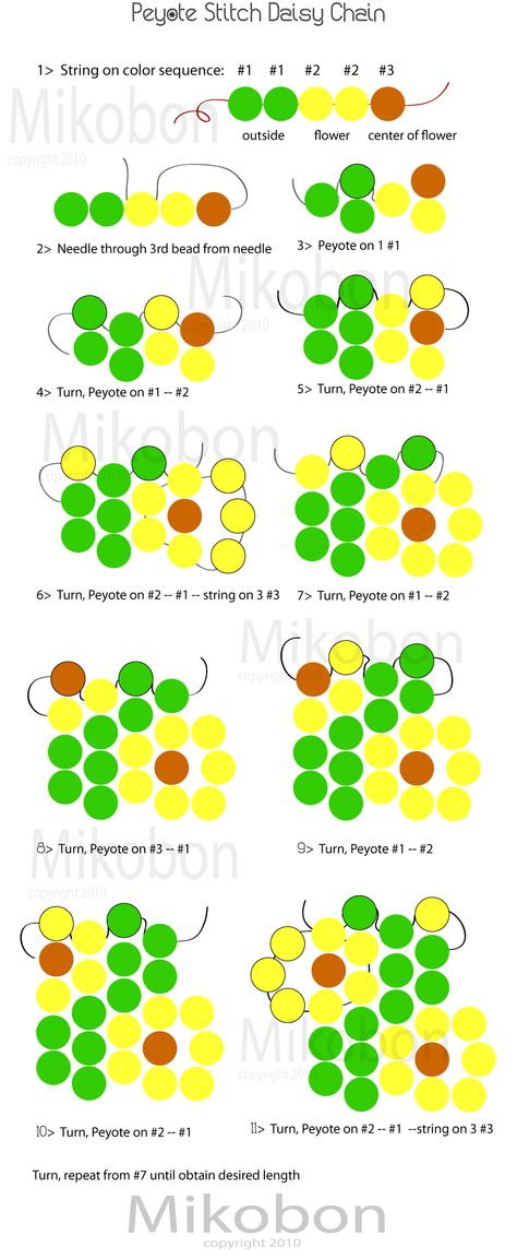 Daisy Stitch Beading, Daisy Chain Beading Tutorials, Diy Daisy Chain, Seed Bead Patterns, Beading Techniques, Beaded Jewelry Tutorials, Seed Bead Tutorial, Beaded Crafts, Bead Loom Patterns