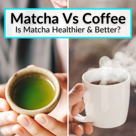 When you compare matcha vs coffee, the differences jump out. Both are healthy, but matcha more so. Both provide energy, but matcha does so in a way that is... Matcha Vs Coffee, Green Tea Vs Coffee, Best Matcha, Matcha Benefits, Morning Drinks, Matcha Green Tea Powder, Green Tea Powder, Types Of Tea, Matcha Powder