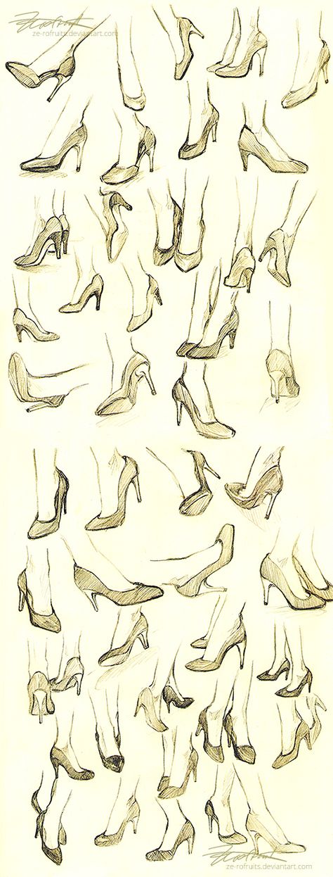 clxcool: “ ghibli-and-otakuness: “ anatoref: “ High Heels Row 1: Left Right Row 2 Row 3: Left, Right Row 4: (Source Unknown) Row 5 Row 6 ” @brindillebon ” I’m going to need this for later since I’m... 캐릭터 드로잉, Poses References, Guided Drawing, Anatomy Reference, Drawing Clothes, Drawing Lessons, Drawing Skills, Drawing Tutorials, Drawing Tips