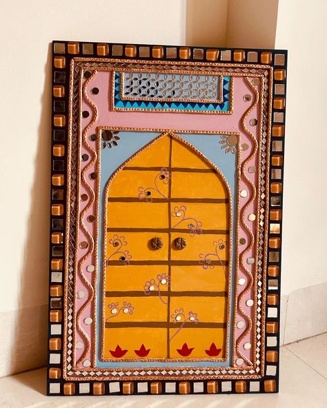 The beauty of handcrafted Lippan Art Mirror Jharokhas, perfect for adding a touch of traditional charm to your home decor. 🌼⚜️ Each piece is lovingly made, transform your walls with the magic of mirror arts 🫶 Size - 12 × 18 Dm to order . . . . . . { Jharokha , mirror art , home decor ideas , home decor , wall mirror , mirror jharokha , lippan art , wall art , handmade diy gifts , diwali decor , classic art corners mirror artworks , nameplates , jewellery box } #jharokha #lippanart #homed... Mirror Jharokha, Art Corners, Jharokha Mirror, Lippan Art Mirror, Corner Mirror, Art Mirror, Lippan Art, Diwali Decor, Mirror Artwork