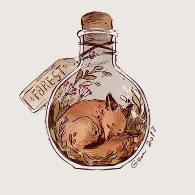 A piece of the forest in the bottle 🍂🍁🧡 #autumn #fall #fox #bottle #Illustration #best_of_illustrations #instaartist #inspiration… | Instagram Cool Colorful Backgrounds, Bottle Illustration, Gemini Art, Forest Drawing, Fall Drawings, Bottle Tattoo, Bottle Drawing, Fox Drawing, Jar Art