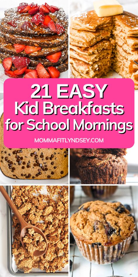 21 easy & healthy breakfast ideas for kids and teens that are filling and delicious - something both parents and kids will love! Easy and quick kid breakfast recipes for busy school mornings. Make ahead or take just a few minutes to prep. Easy Back To School Breakfast For Kids, Filling School Breakfast, Healthy Breakfast For Kids Before School, Fast Breakfast Ideas Kids, Easy High Protein Breakfast For Kids, No Flour Breakfast Ideas, Protein Packed Breakfast For Kids, Easy Kid Friendly Breakfast Ideas, Healthy Breakfast Ideas For Picky Eaters