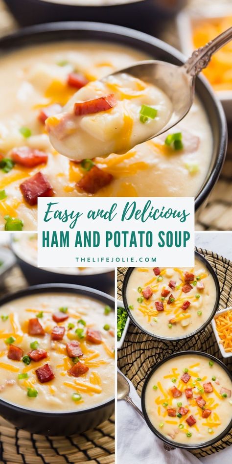 Ways To Use Ham, Things To Do With Leftover Ham, Soups Made With Ham, Things To Make With Ham, Leftover Ham And Potato Soup, December Meals, Ham Potato Soup, Ham Leftovers, Ham Soup Recipes