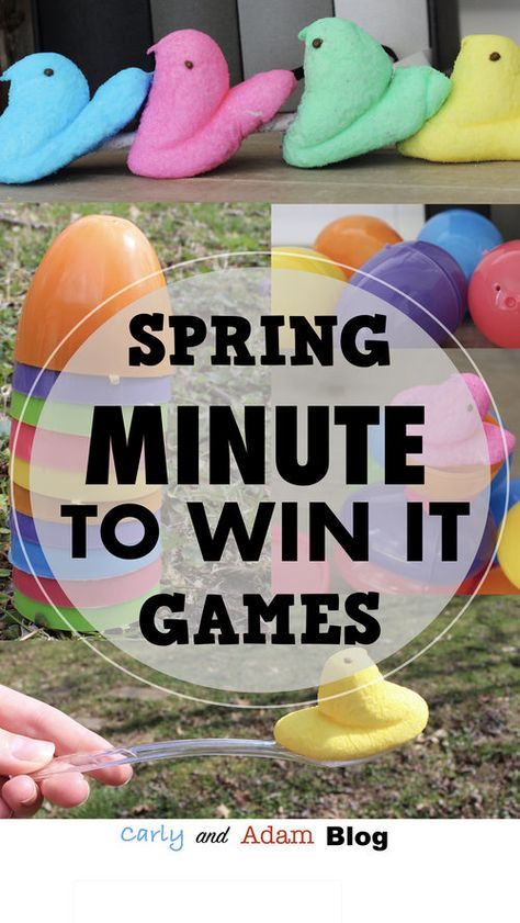 Spring Minute to Win It Games for the Classroom! So many fun ideas for a classroom party or break time! Spring Party Games, Spring Stem Activities, Games For The Classroom, Games For School, Easter Party Games, Spring Classroom, Minute To Win, Minute To Win It Games, 21st Party