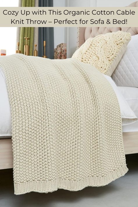 Snuggle up in style with the Longhui Bedding Chunky Cable Knit Throw Blanket. Made from 100% organic cotton, this lightweight yet cozy blanket offers ultimate comfort for your sofa, couch, or bed. The charming cream color and rustic shabby chic design make it a perfect fit for modern farmhouse and nursery decor. Measuring 51” x 63”, it’s large enough to keep you warm while adding a touch of elegance to any room. Plus, it comes with a convenient laundering bag for easy care. Enhance your space with this versatile and eco-friendly throw today!

#ChunkyKnitThrow #OrganicCottonBlanket #SofaBlanket #FarmhouseDecor #CozyThrows #ShabbyChicDecor #ModernFarmhouse Chunky Cable Knit Throw, Cable Knit Throw Blanket, Organic Cotton Blanket, Blankets For Winter, Cable Knit Throw, Shabby Chic Design, Blanket For Sofa, Knit Throw, Knit Throw Blanket