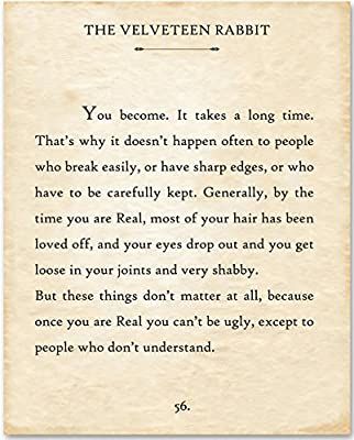 Page Quotes, The Velveteen Rabbit, Typography Book, Velveteen Rabbit, Great Inspirational Quotes, Art Prints Quotes, Gift Quotes, Book Page, Unframed Art